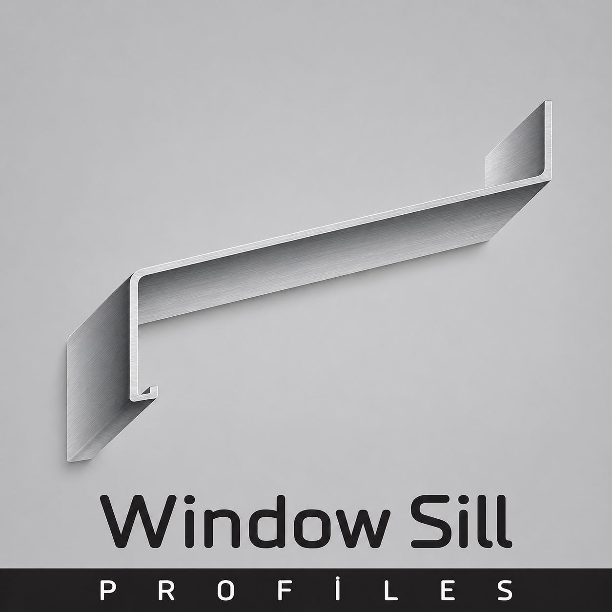 Window sill aluminium profile for facade and window edge applications