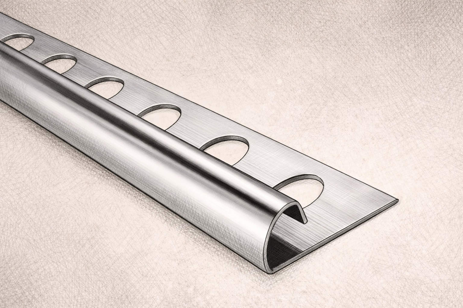 Stainless steel profiles — premium architectural tile trim by Aluprofilium