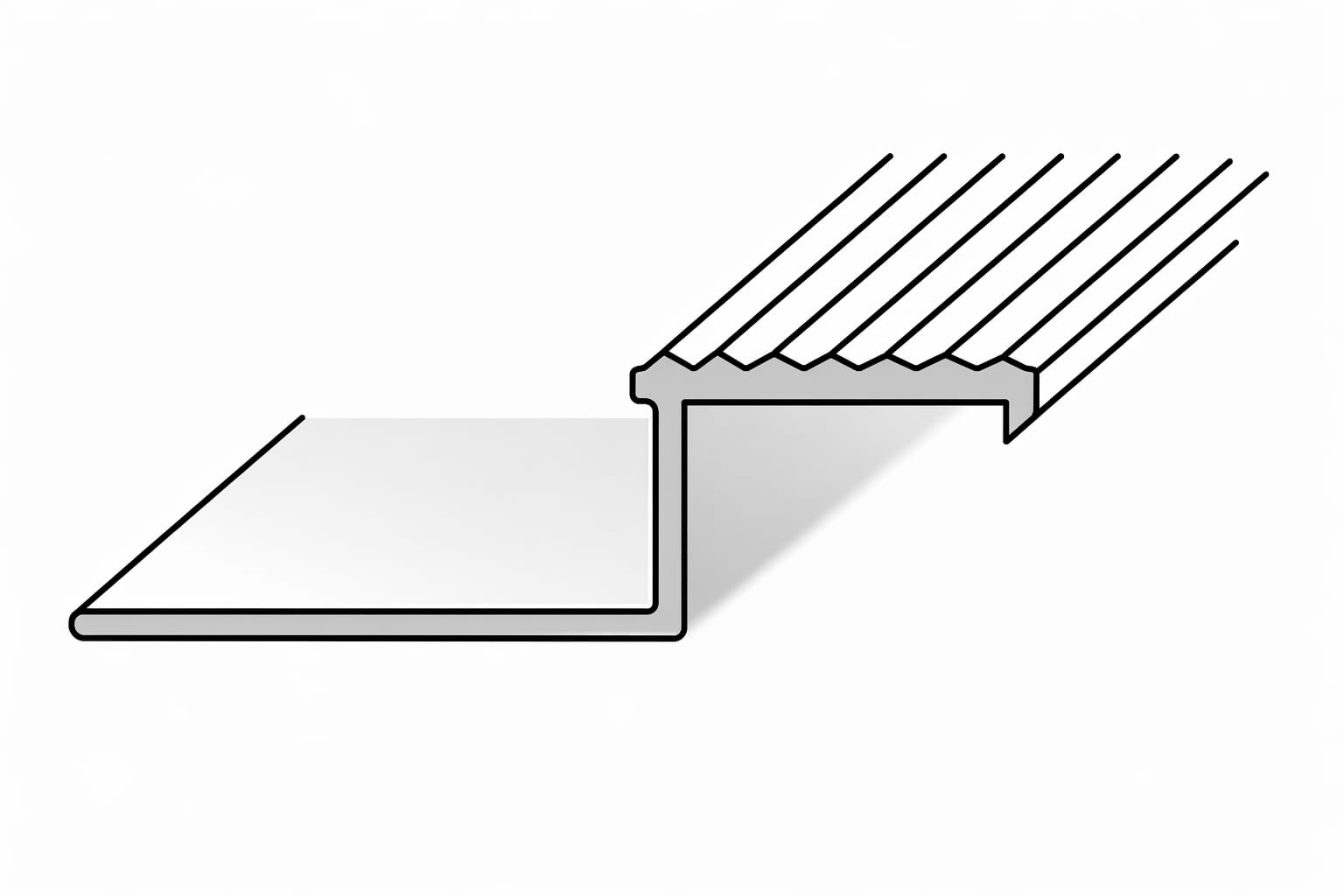 Stair profiles — aluminium L-shape tread and edge trim