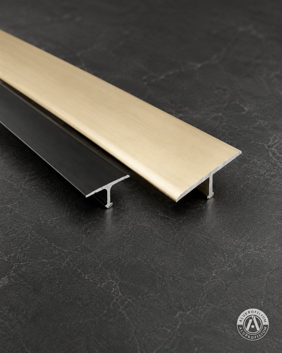 Aluminum T-profile for joining floor surface transitions